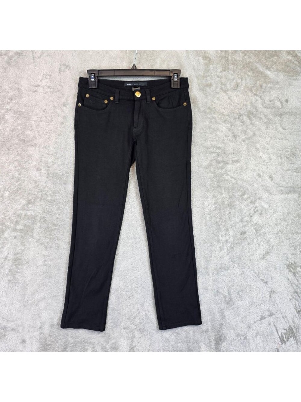 Marc By Marc Jacobs Jegging Pants Womens 0 Black Ponte Skinny Stretch Goldtone